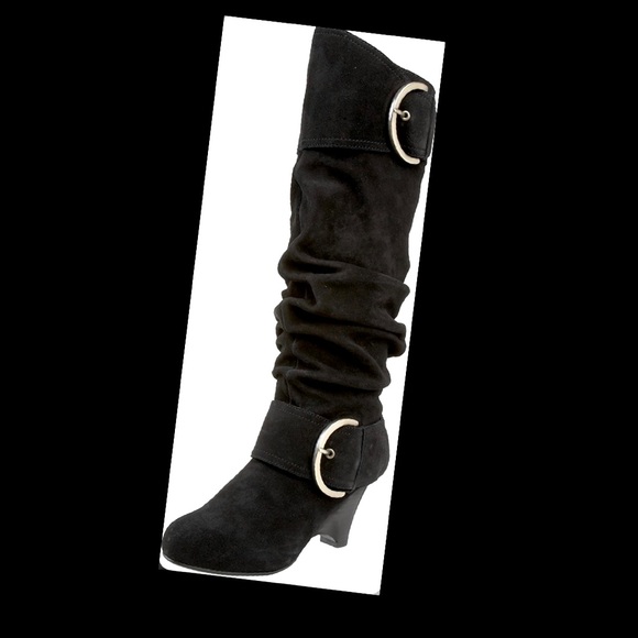 NAUGHTY MONKEY BLACK D-RING BOOTS - Picture 2 of 7